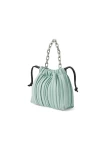 Charles Keith Pleated Covered Shoulder Bucket Bag Mint Green